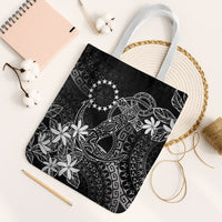 Black Kuki Airani Tapakau Tote Bag Tribal Anchor Mix Tiare