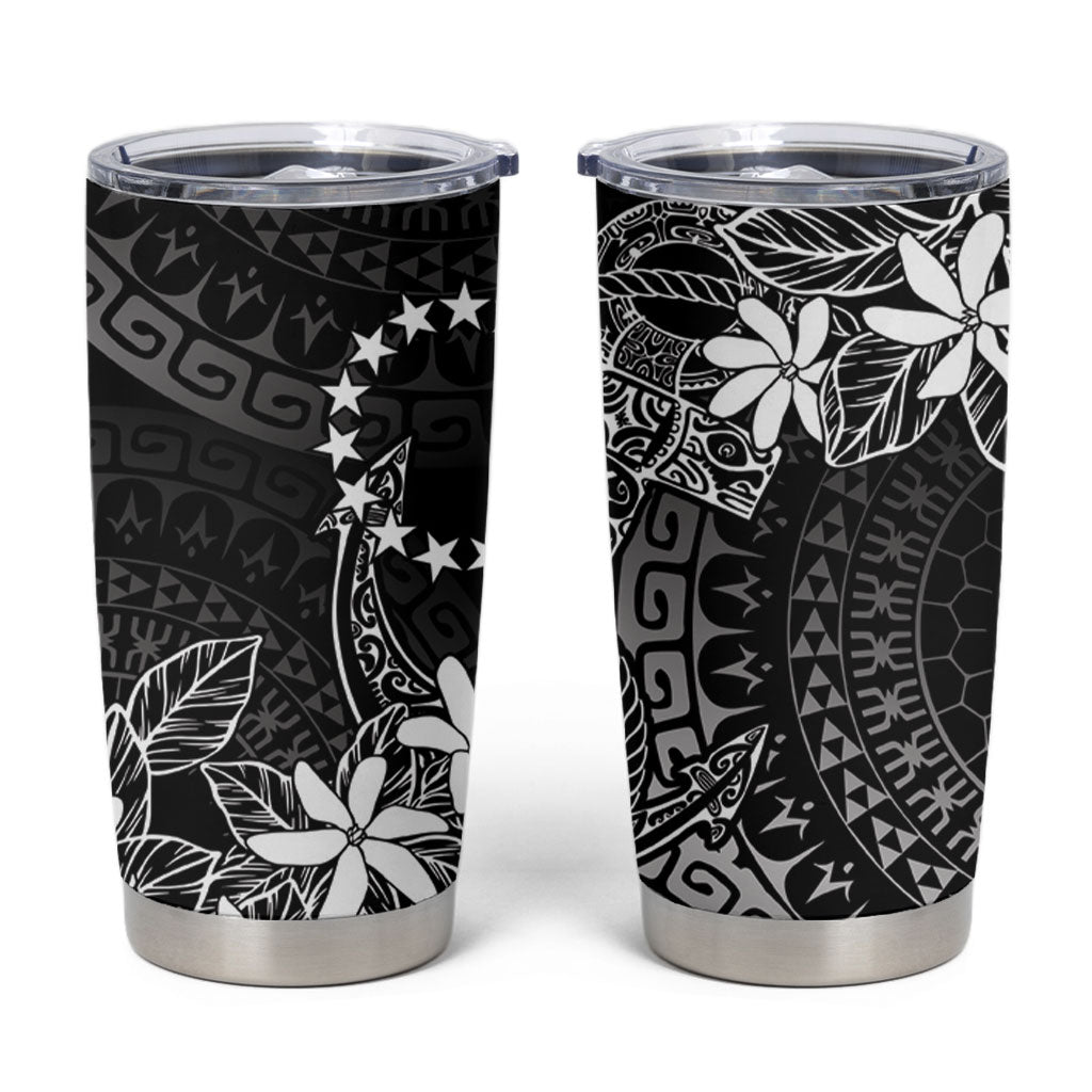 Black Kuki Airani Tapakau Tumbler Cup Tribal Anchor Mix Tiare LT7 Black - Polynesian Pride