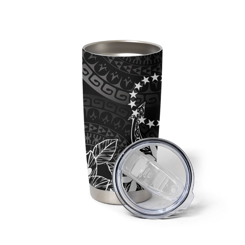 Black Kuki Airani Tapakau Tumbler Cup Tribal Anchor Mix Tiare LT7 - Polynesian Pride