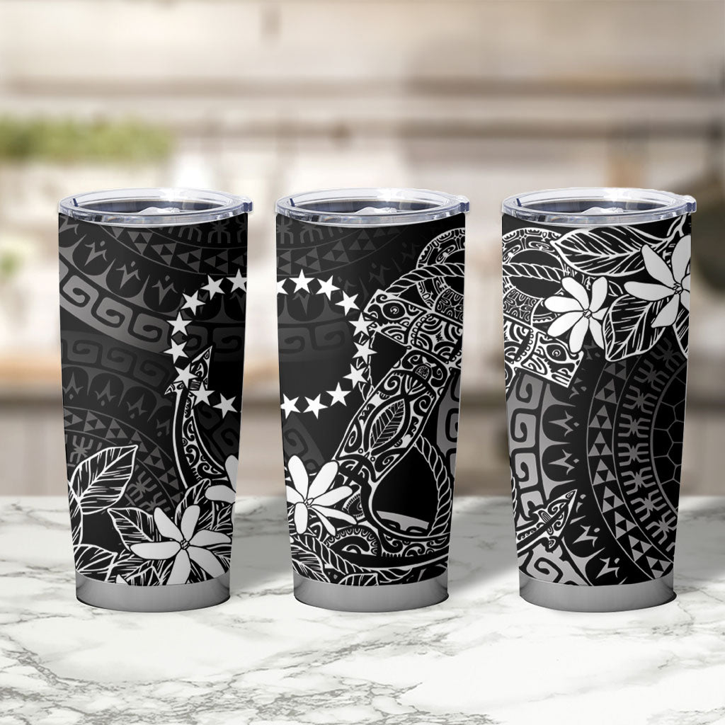 Black Kuki Airani Tapakau Tumbler Cup Tribal Anchor Mix Tiare LT7 - Polynesian Pride
