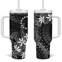 Black Kuki Airani Tapakau Tumbler With Handle Tribal Anchor Mix Tiare