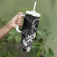 Black Kuki Airani Tapakau Tumbler With Handle Tribal Anchor Mix Tiare