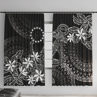 Black Kuki Airani Tapakau Window Curtain Tribal Anchor Mix Tiare