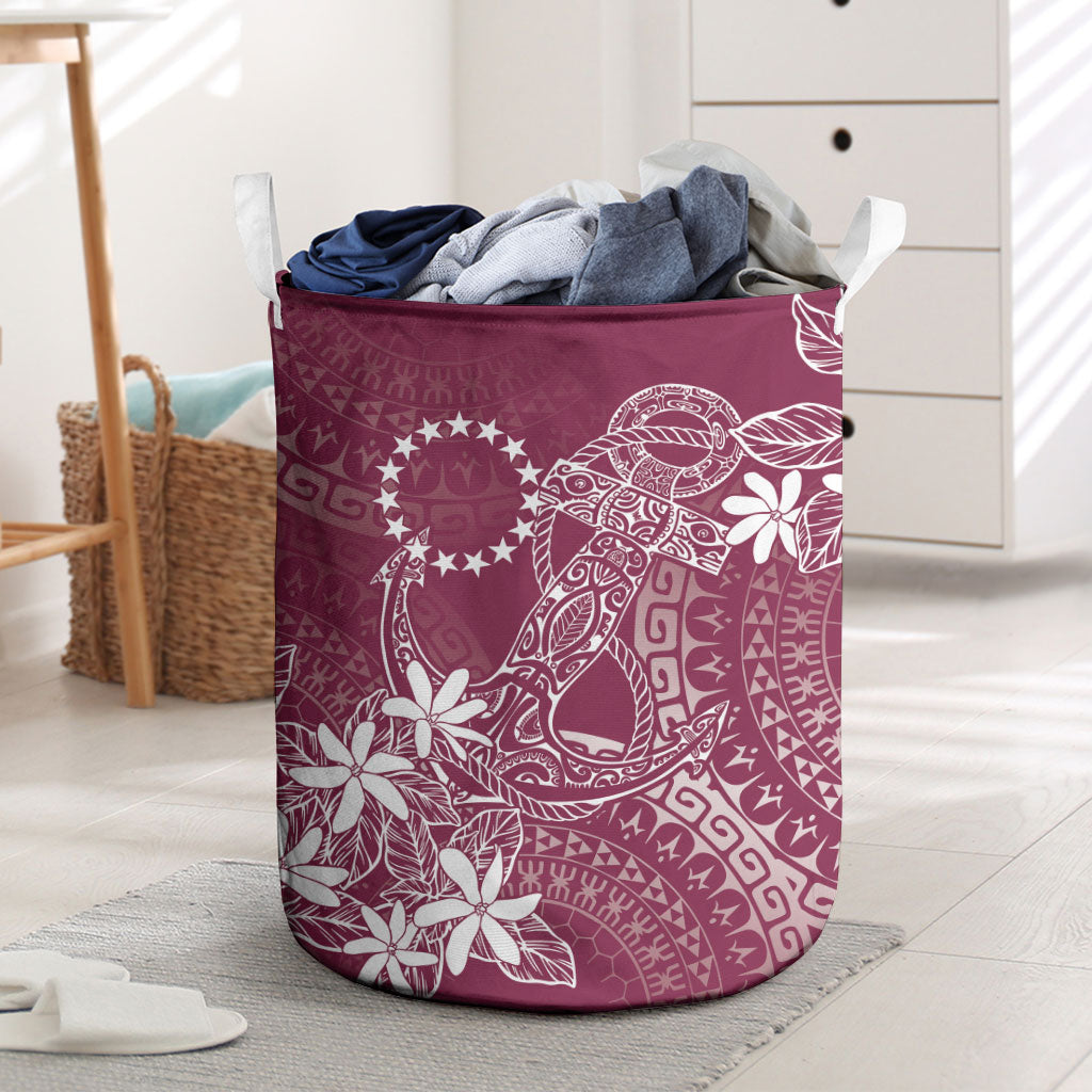 Maroon Kuki Airani Tapakau Laundry Basket Tribal Anchor Mix Tiare LT7 Maroon - Polynesian Pride