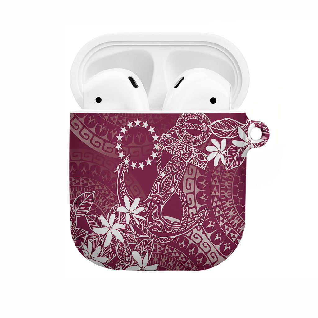 Maroon Kuki Airani Tapakau AirPods Case Tribal Anchor Mix Tiare LT7 Maroon - Polynesian Pride