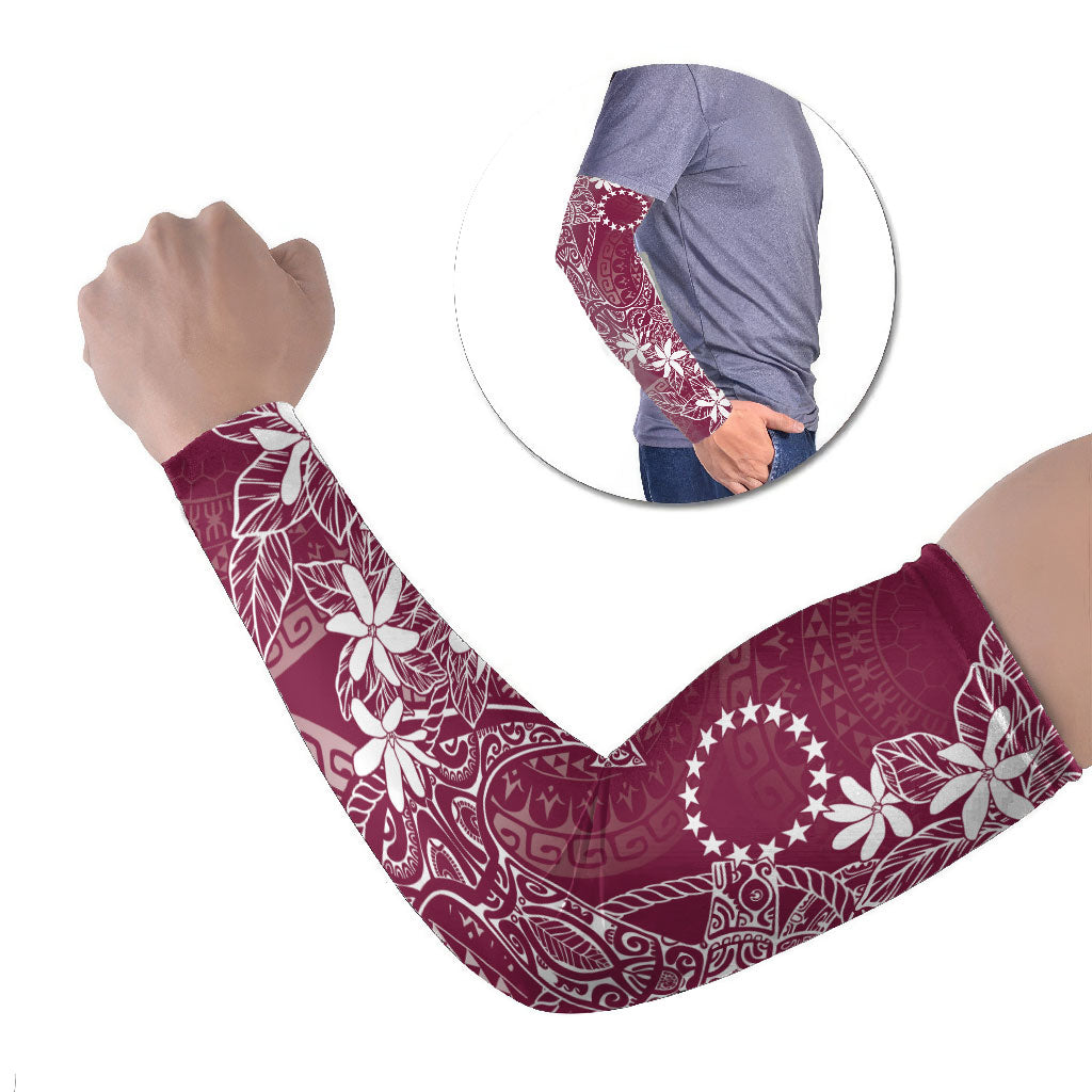 Maroon Kuki Airani Tapakau Arm Sleeves Tribal Anchor Mix Tiare LT7 Set of 2 Maroon - Polynesian Pride