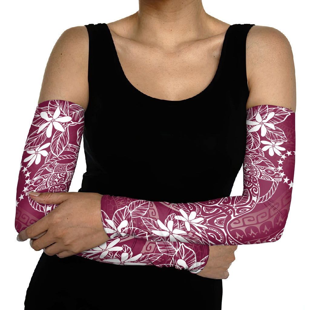 Maroon Kuki Airani Tapakau Arm Sleeves Tribal Anchor Mix Tiare