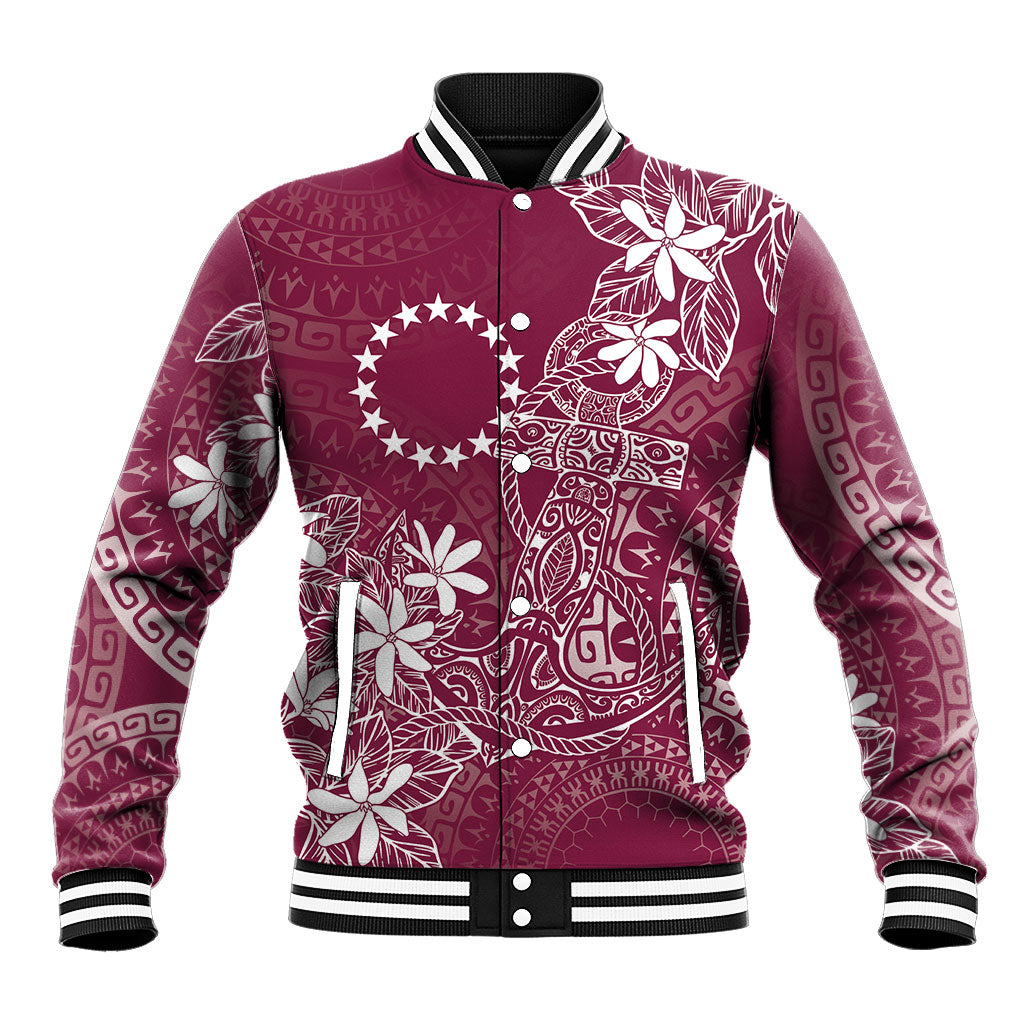 Maroon Kuki Airani Tapakau Baseball Jacket Tribal Anchor Mix Tiare LT7 Unisex Maroon - Polynesian Pride