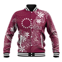 Maroon Kuki Airani Tapakau Baseball Jacket Tribal Anchor Mix Tiare LT7 Unisex Maroon - Polynesian Pride