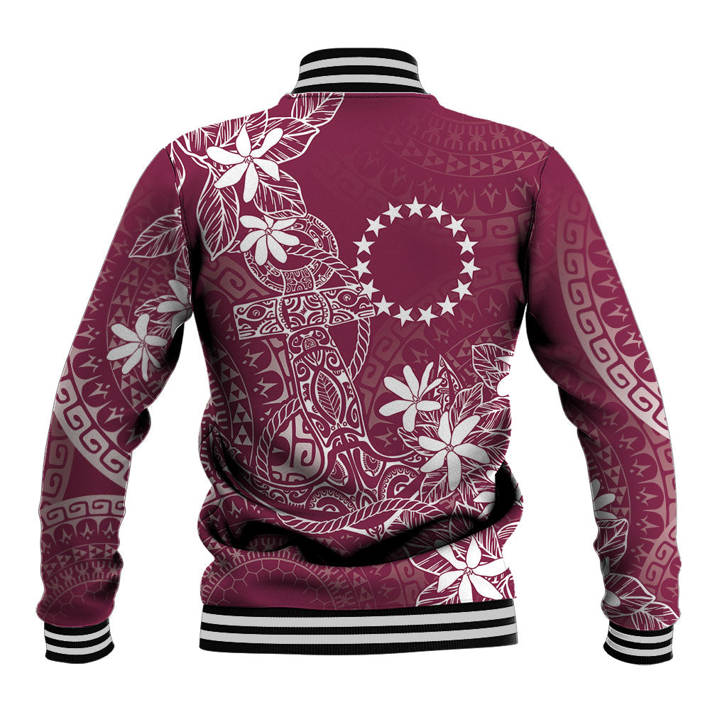 Maroon Kuki Airani Tapakau Baseball Jacket Tribal Anchor Mix Tiare LT7 - Polynesian Pride