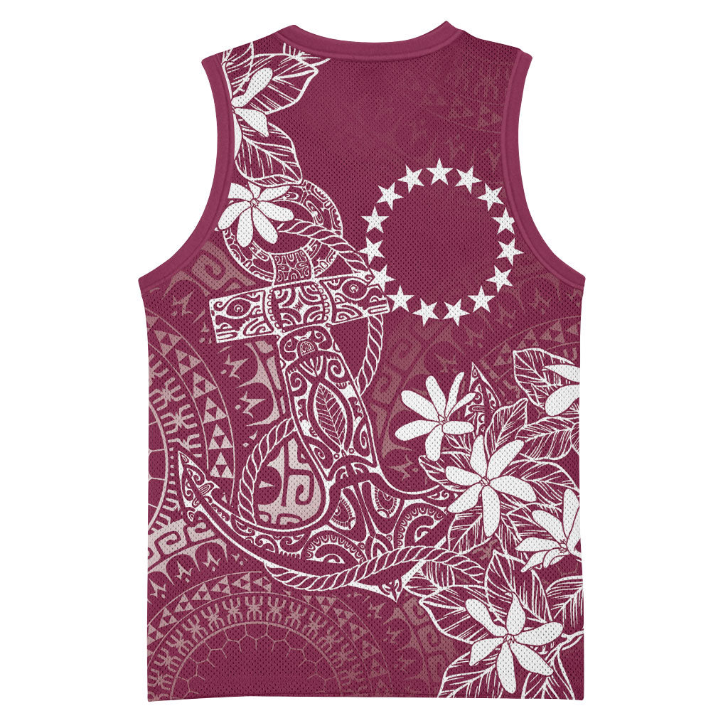 Maroon Kuki Airani Tapakau Basketball Jersey Tribal Anchor Mix Tiare LT7 - Polynesian Pride
