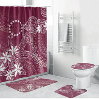 Maroon Kuki Airani Tapakau Bathroom Set Tribal Anchor Mix Tiare LT7 Bathroom Set (4 pcs) Maroon - Polynesian Pride