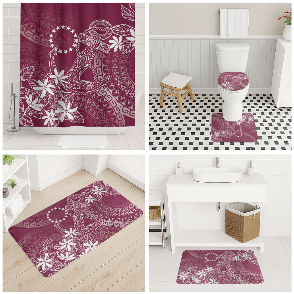 Maroon Kuki Airani Tapakau Bathroom Set Tribal Anchor Mix Tiare LT7 - Polynesian Pride
