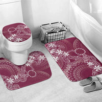Maroon Kuki Airani Tapakau Bathroom Set Tribal Anchor Mix Tiare LT7 Mat Set Only (3 pcs) One Size Maroon - Polynesian Pride