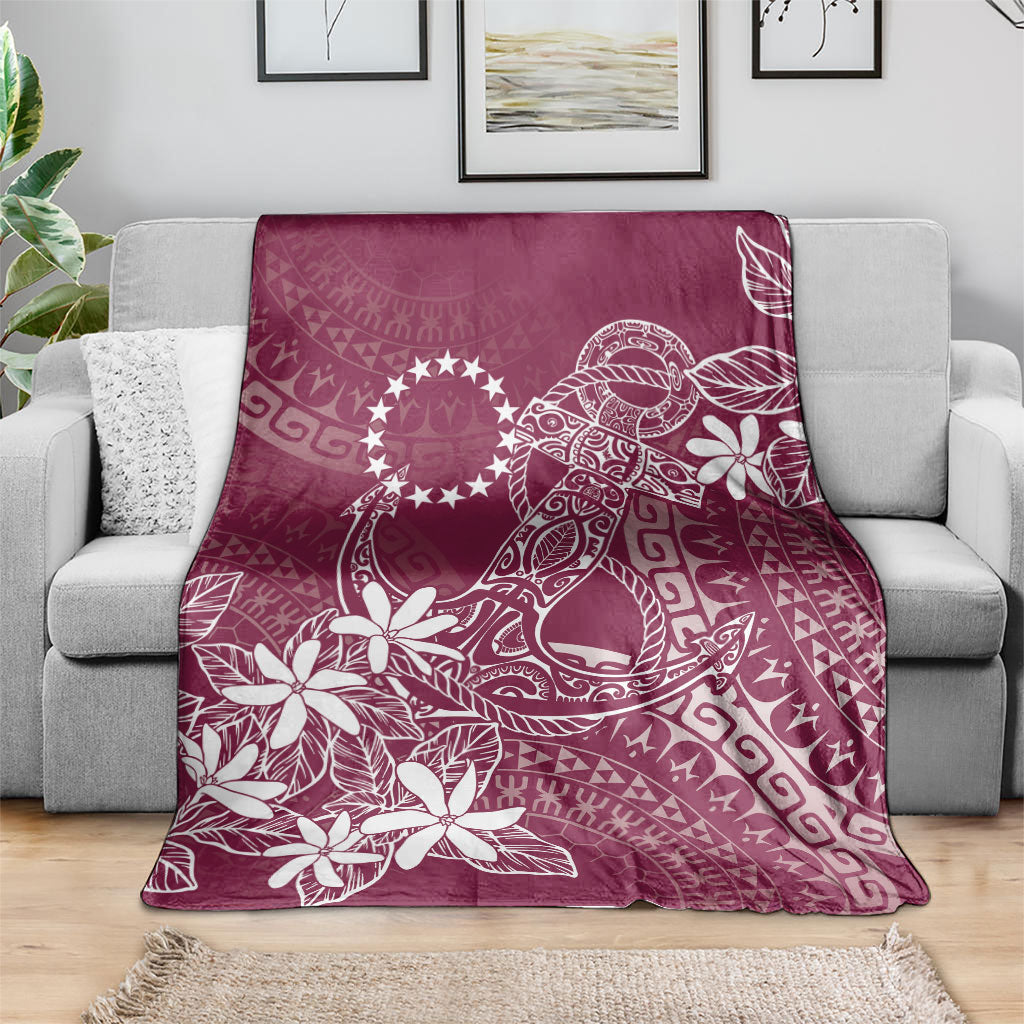 Maroon Kuki Airani Tapakau Blanket Tribal Anchor Mix Tiare LT7 - Polynesian Pride