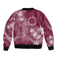 Maroon Kuki Airani Tapakau Bomber Jacket Tribal Anchor Mix Tiare LT7 - Polynesian Pride
