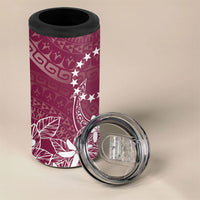 Maroon Kuki Airani Tapakau 4 in 1 Can Cooler Tumbler Tribal Anchor Mix Tiare