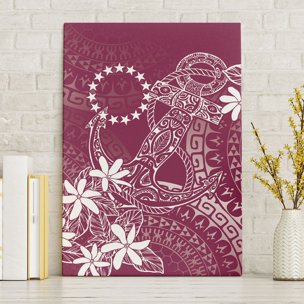 Maroon Kuki Airani Tapakau Canvas Wall Art Tribal Anchor Mix Tiare LT7 Without Frame Maroon - Polynesian Pride