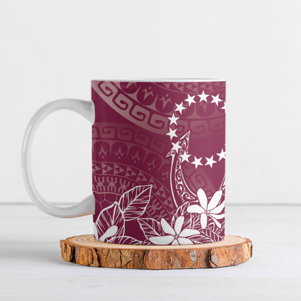 Maroon Kuki Airani Tapakau Ceramic Mug Tribal Anchor Mix Tiare LT7 Maroon - Polynesian Pride