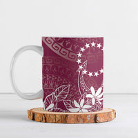 Maroon Kuki Airani Tapakau Ceramic Mug Tribal Anchor Mix Tiare LT7 Maroon - Polynesian Pride