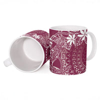 Maroon Kuki Airani Tapakau Ceramic Mug Tribal Anchor Mix Tiare LT7 - Polynesian Pride
