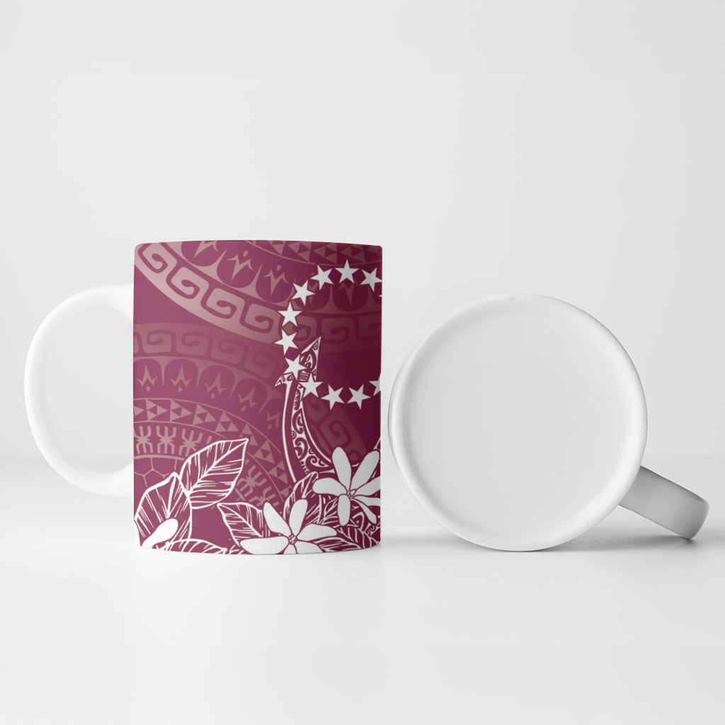 Maroon Kuki Airani Tapakau Ceramic Mug Tribal Anchor Mix Tiare LT7 - Polynesian Pride
