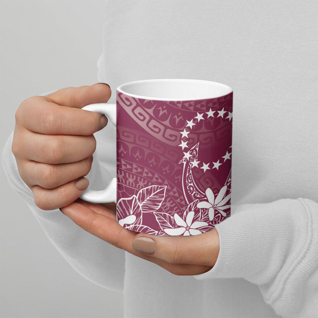 Maroon Kuki Airani Tapakau Ceramic Mug Tribal Anchor Mix Tiare LT7 - Polynesian Pride