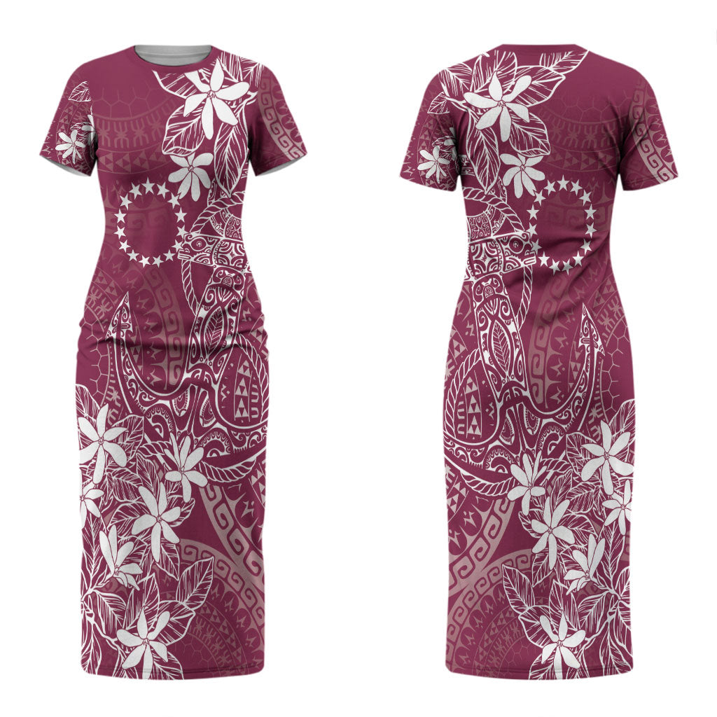 Maroon Kuki Airani Tapakau Couples Matching Short Sleeve Bodycon Dress and Hawaiian Shirt Tribal Anchor Mix Tiare LT7 - Polynesian Pride