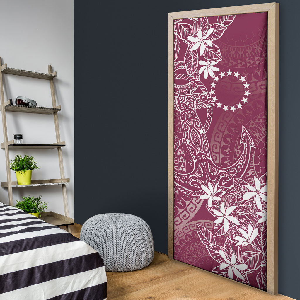Maroon Kuki Airani Tapakau Door Cover Tribal Anchor Mix Tiare