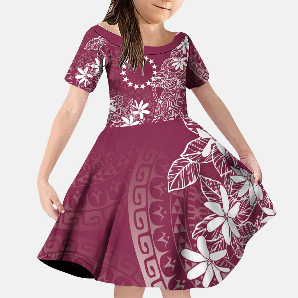 Maroon Kuki Airani Tapakau Family Matching Long Sleeve Bodycon Dress and Hawaiian Shirt Tribal Anchor Mix Tiare