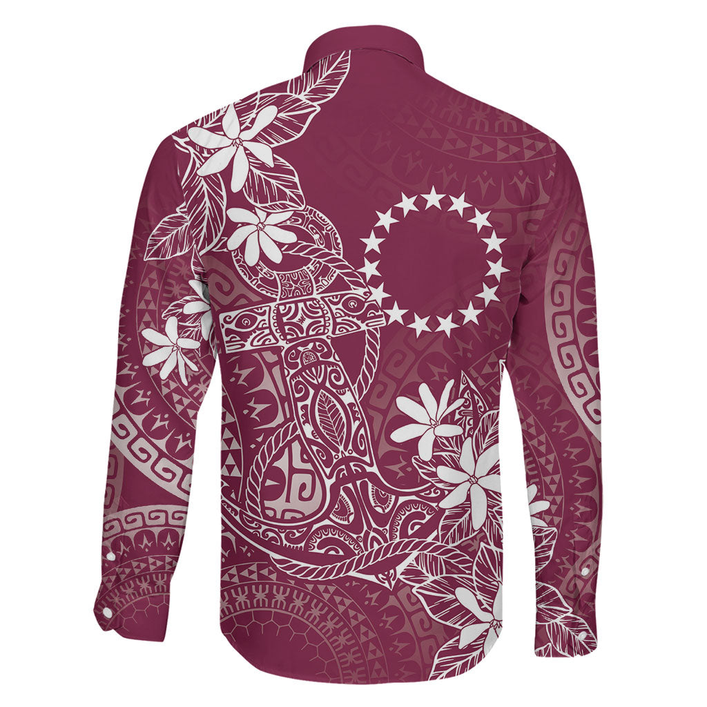 Maroon Kuki Airani Tapakau Family Matching Mermaid Dress and Hawaiian Shirt Tribal Anchor Mix Tiare