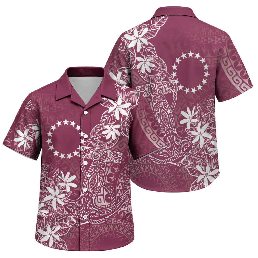 Maroon Kuki Airani Tapakau Family Matching Off Shoulder Maxi Dress and Hawaiian Shirt Tribal Anchor Mix Tiare LT7 Son's Shirt Maroon - Polynesian Pride