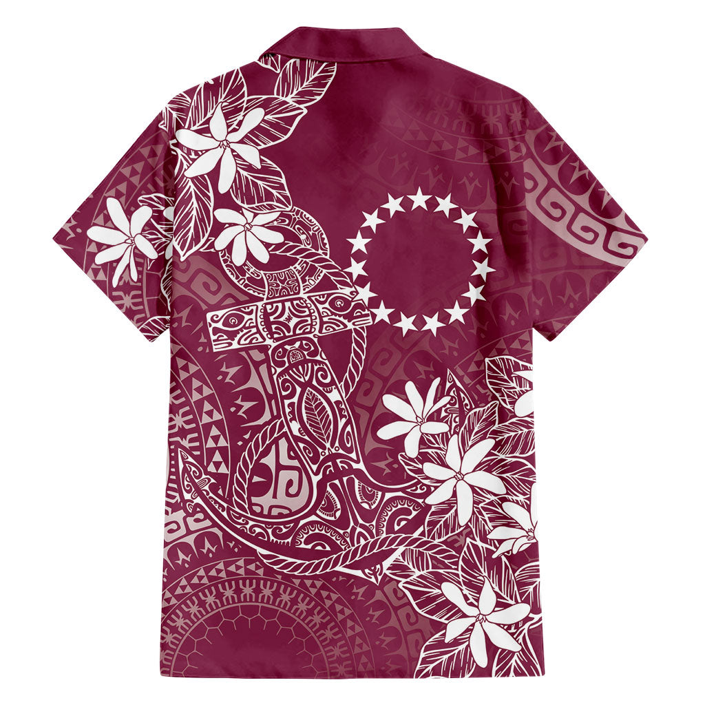 Maroon Kuki Airani Tapakau Family Matching Puletasi and Hawaiian Shirt Tribal Anchor Mix Tiare