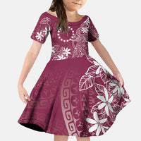 Maroon Kuki Airani Tapakau Family Matching Tank Maxi Dress and Hawaiian Shirt Tribal Anchor Mix Tiare