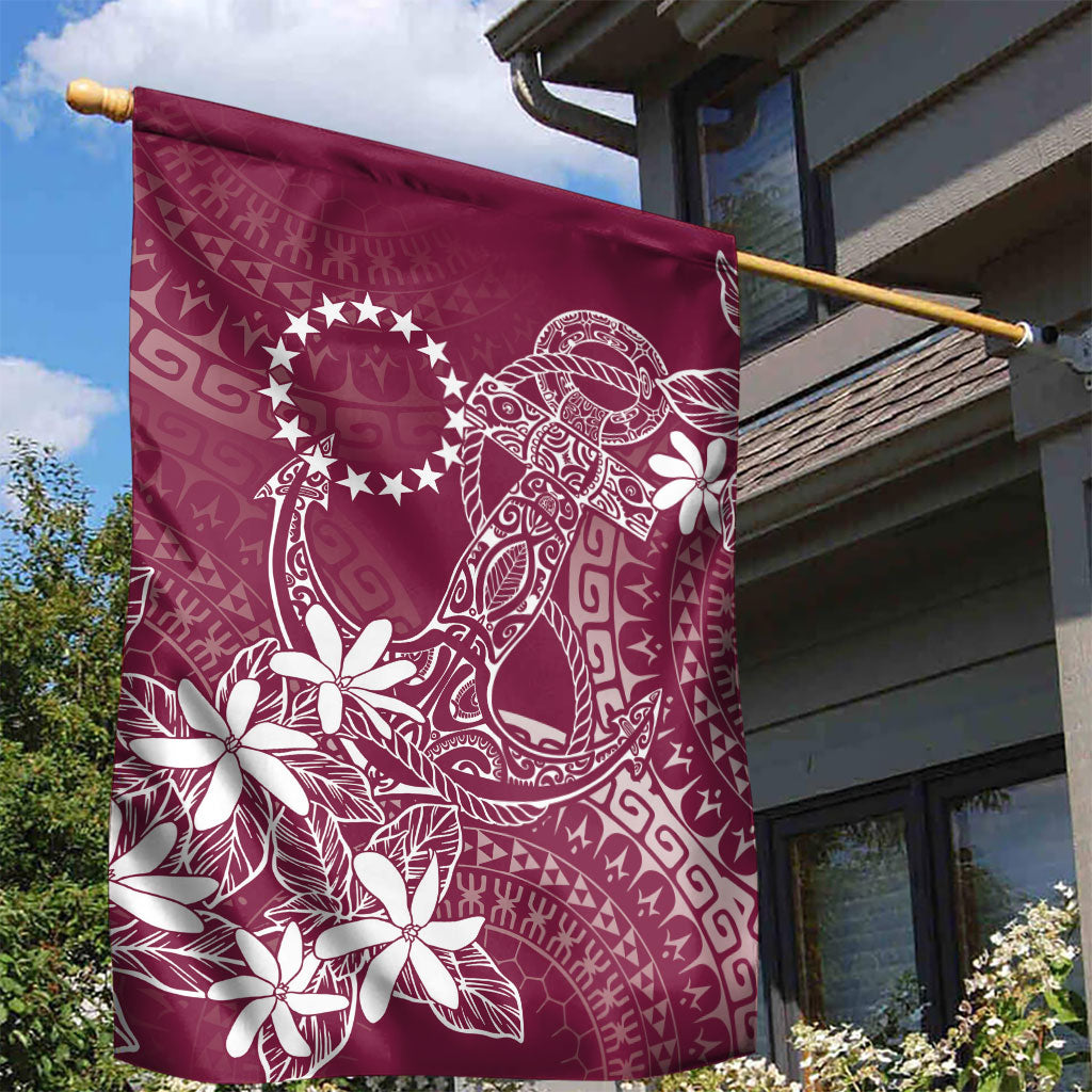 Maroon Kuki Airani Tapakau Garden Flag Tribal Anchor Mix Tiare LT7 - Polynesian Pride