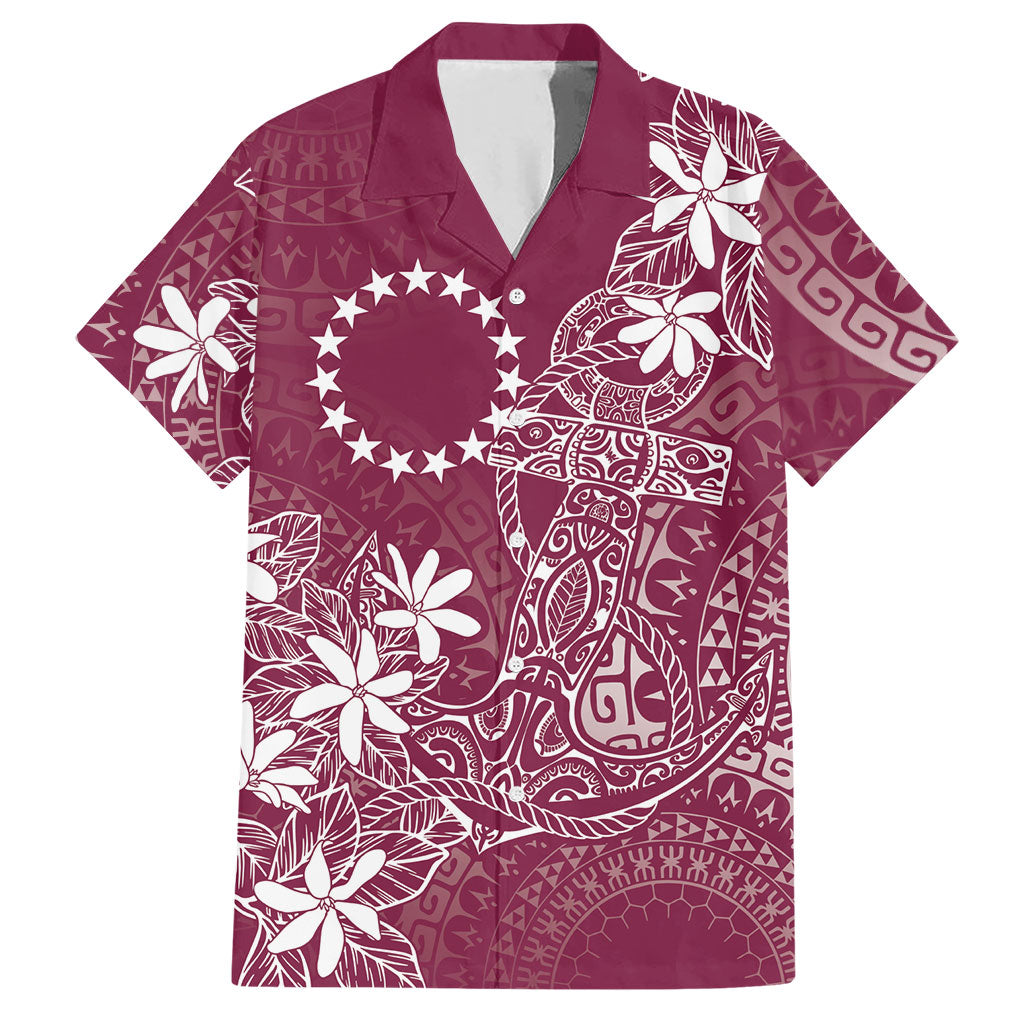 Maroon Kuki Airani Tapakau Hawaiian Shirt Tribal Anchor Mix Tiare LT7 Maroon - Polynesian Pride