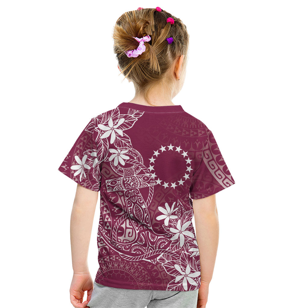 Maroon Kuki Airani Tapakau Kid T Shirt Tribal Anchor Mix Tiare LT7 - Polynesian Pride