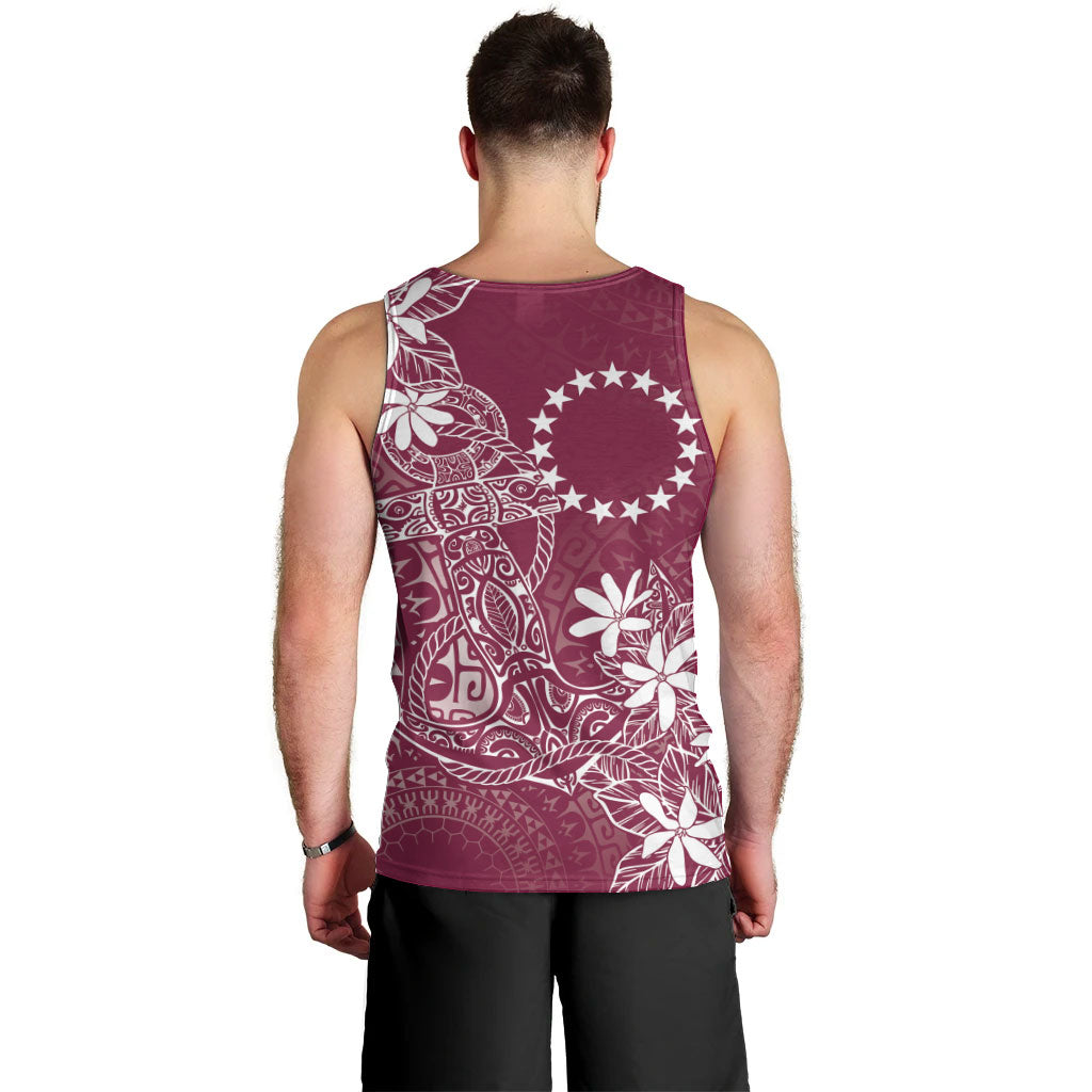 Maroon Kuki Airani Tapakau Men Tank Top Tribal Anchor Mix Tiare