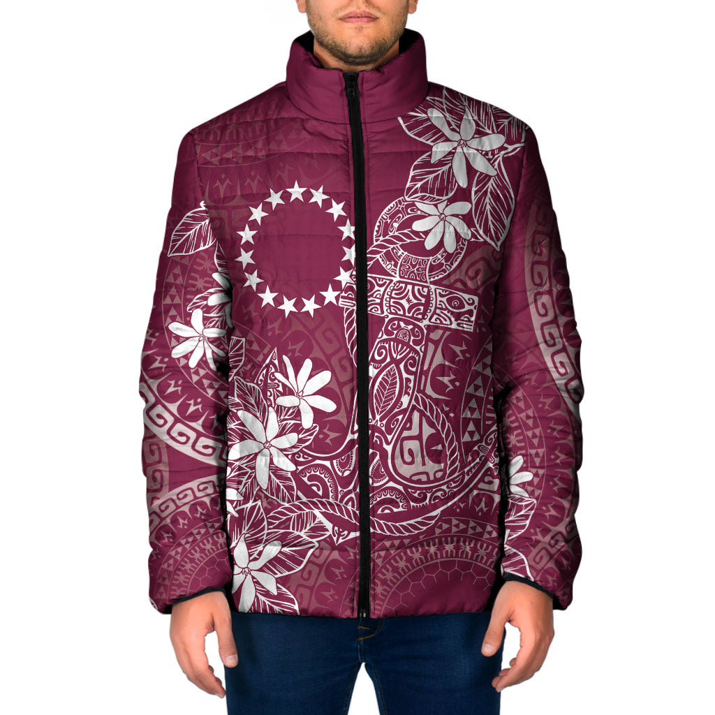 Maroon Kuki Airani Tapakau Padded Jacket Tribal Anchor Mix Tiare LT7 Men Maroon - Polynesian Pride