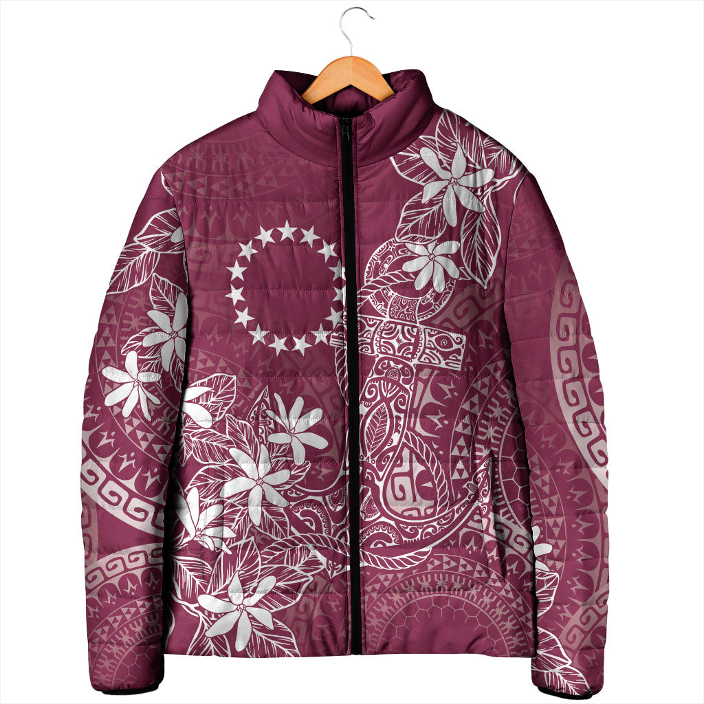 Maroon Kuki Airani Tapakau Padded Jacket Tribal Anchor Mix Tiare LT7 - Polynesian Pride