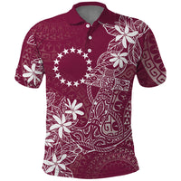Maroon Kuki Airani Tapakau Polo Shirt Tribal Anchor Mix Tiare LT7 Maroon - Polynesian Pride