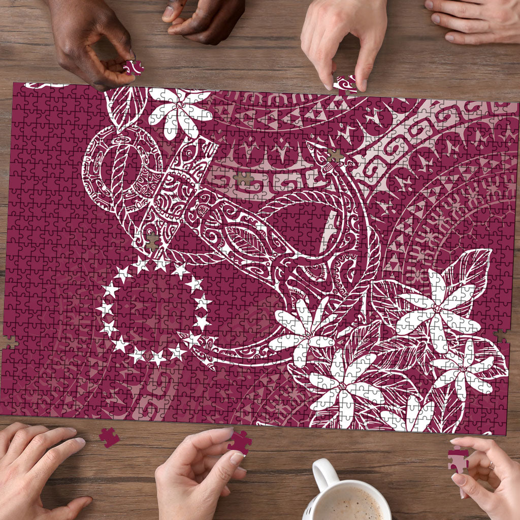 Maroon Kuki Airani Tapakau Puzzle Tribal Anchor Mix Tiare LT7 - Polynesian Pride