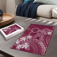 Maroon Kuki Airani Tapakau Puzzle Tribal Anchor Mix Tiare LT7 - Polynesian Pride