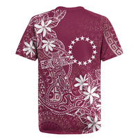 Maroon Kuki Airani Tapakau Rugby Jersey Tribal Anchor Mix Tiare
