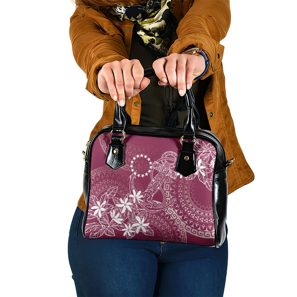 Maroon Kuki Airani Tapakau Shoulder Handbag Tribal Anchor Mix Tiare
