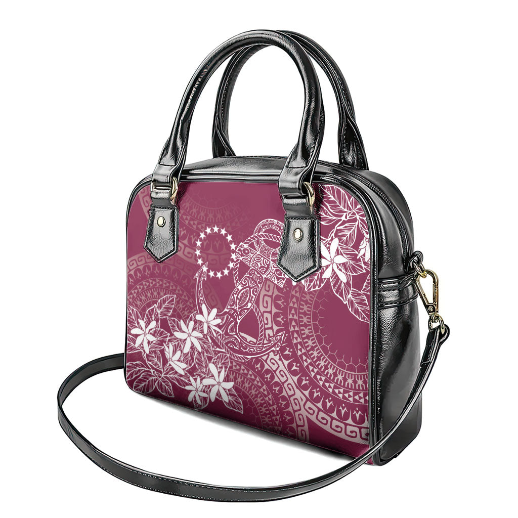 Maroon Kuki Airani Tapakau Shoulder Handbag Tribal Anchor Mix Tiare
