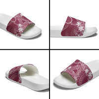 Maroon Kuki Airani Tapakau Slide Sandals Tribal Anchor Mix Tiare