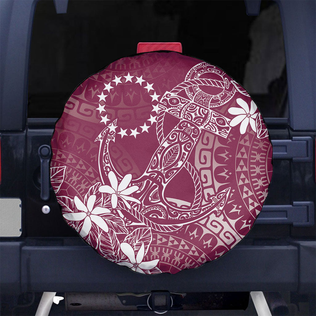 Maroon Kuki Airani Tapakau Spare Tire Cover Tribal Anchor Mix Tiare