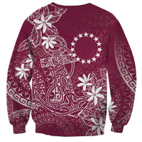 Maroon Kuki Airani Tapakau Sweatshirt Tribal Anchor Mix Tiare LT7 - Polynesian Pride