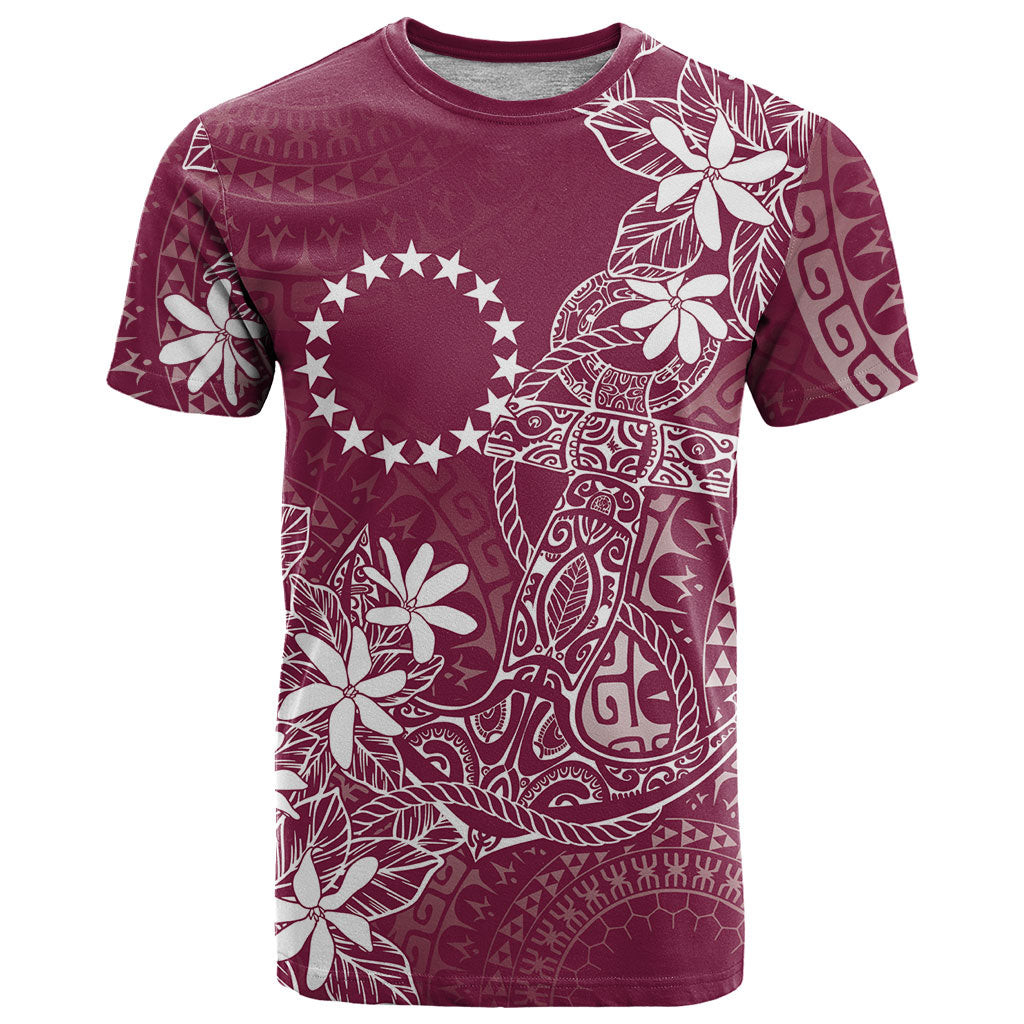 Maroon Kuki Airani Tapakau T Shirt Tribal Anchor Mix Tiare LT7 Maroon - Polynesian Pride